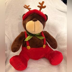 Vintage Godiva Holiday Bear 2007 Brown and Red Plush Reindeer